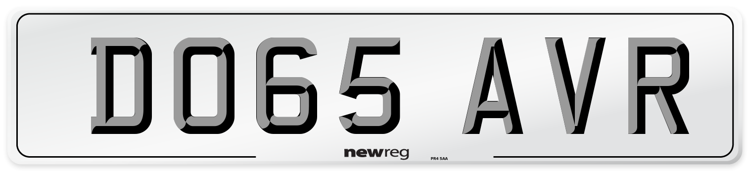 DO65 AVR Number Plate from New Reg